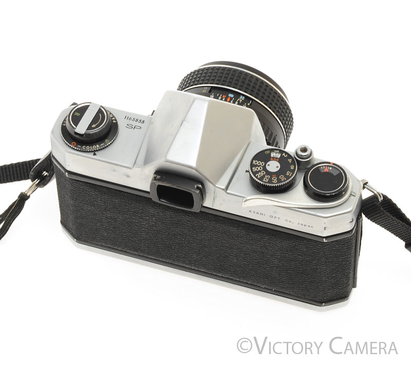 Pentax Spotmatic Chrome 35mm Camera w/ 55mm f2 Lens w/ Case -No Meter- [EXC-]