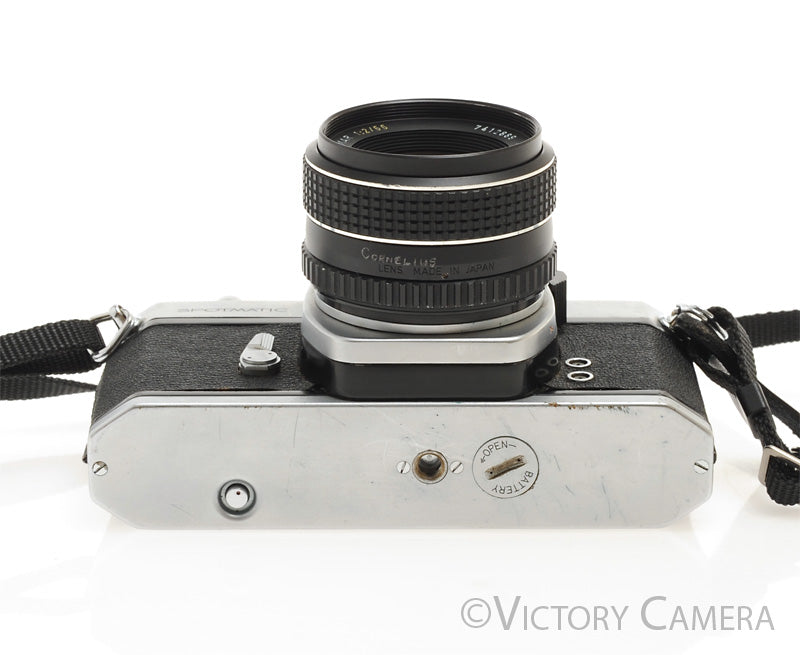 Pentax Spotmatic Chrome 35mm Camera w/ 55mm f2 Lens w/ Case -No Meter- [EXC-]