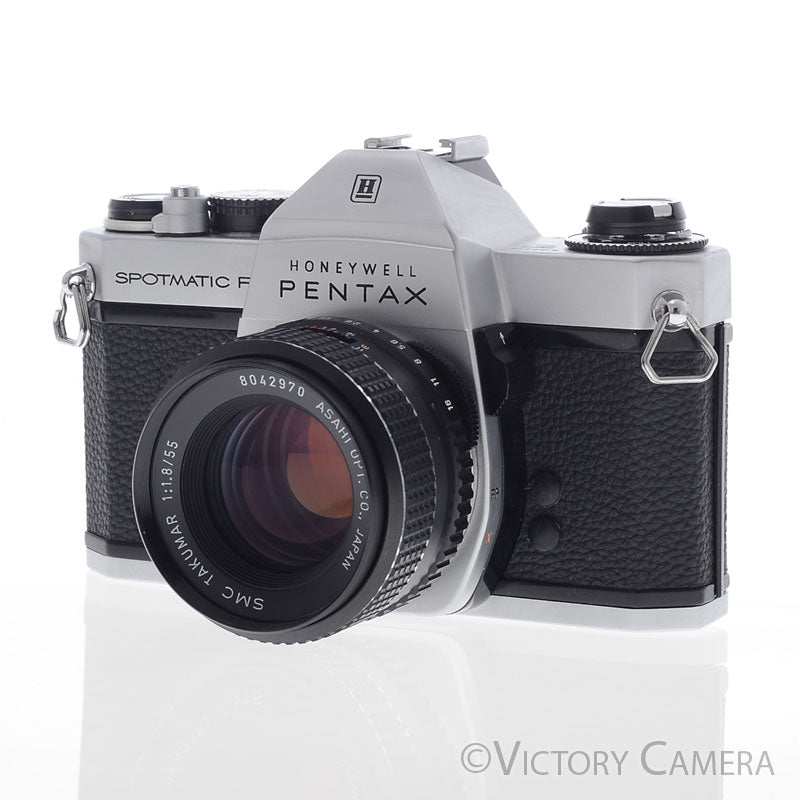 Pentax Spotmatic F Chrome 35mm Camera w/ 55mm f1.8 Lens -No Meter- [EXC] - Victory Camera