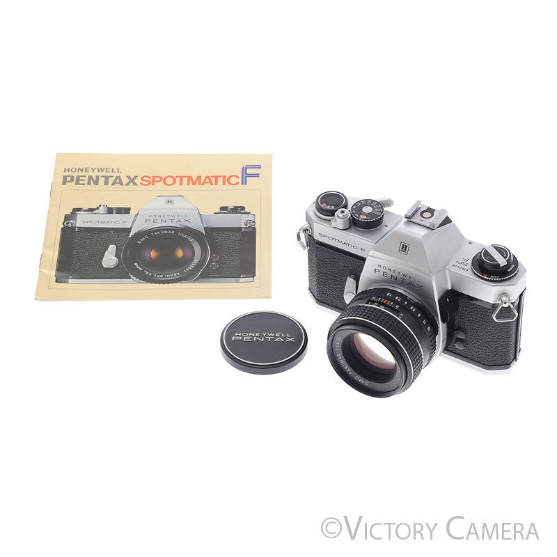 Pentax Spotmatic F Chrome 35mm Camera w/ 55mm f1.8 Lens -No Meter- [EXC] - Victory Camera