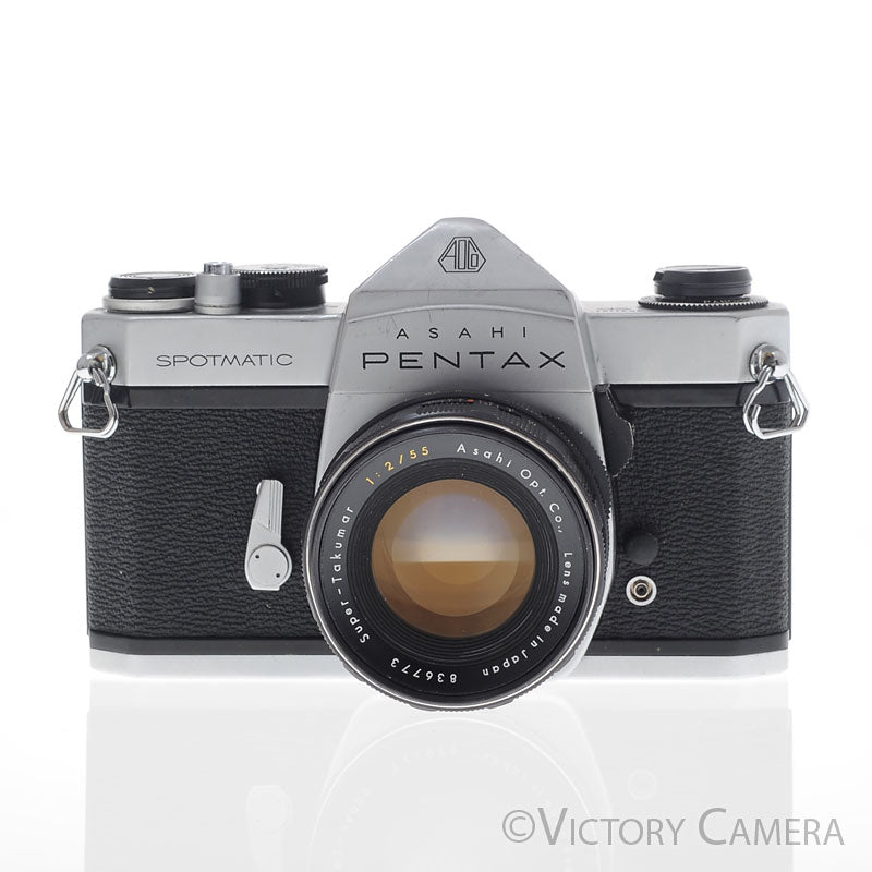 Pentax Spotmatic SP Chrome 35mm Camera w/ 55mm f2 Lens -No Meter- [EXC-] image 1