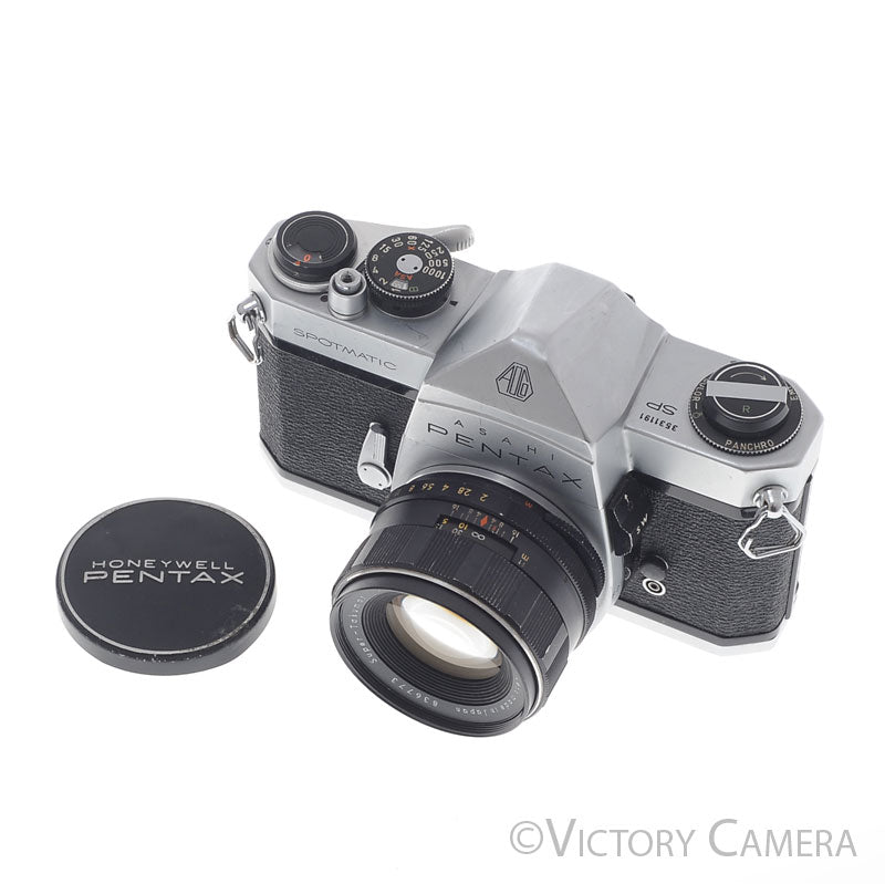 Pentax Spotmatic SP Chrome 35mm Camera w/ 55mm f2 Lens -No Meter- [EXC-] image 6