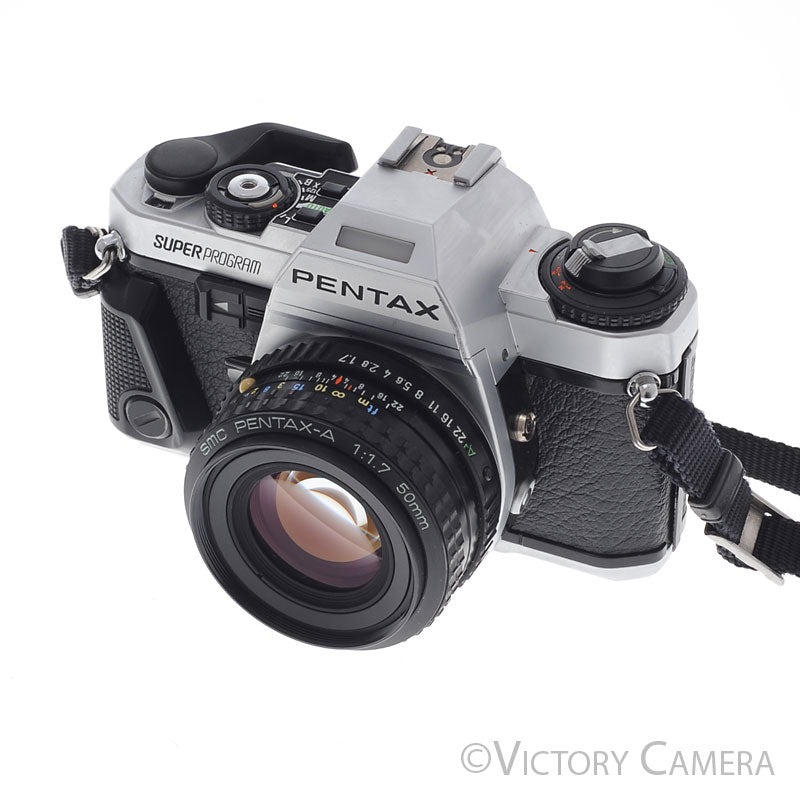 Pentax Super Program Chrome 35mm Film Camera w/ 50mm F1.7 Lens [EXC+] - Victory Camera