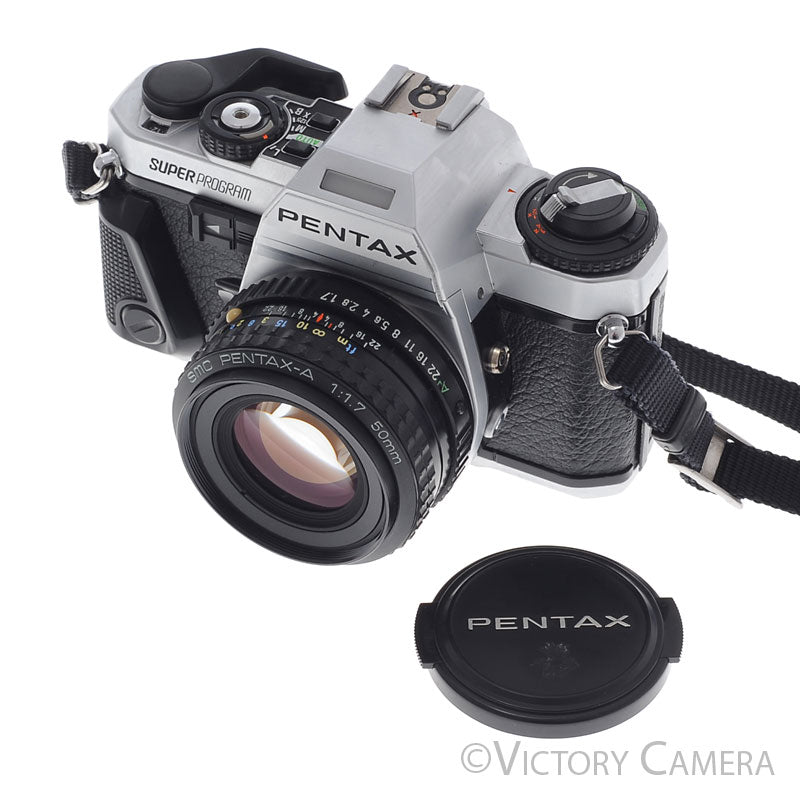 Pentax Super Program Chrome 35mm Film Camera w/ 50mm F1.7 Lens [EXC+] - Victory Camera