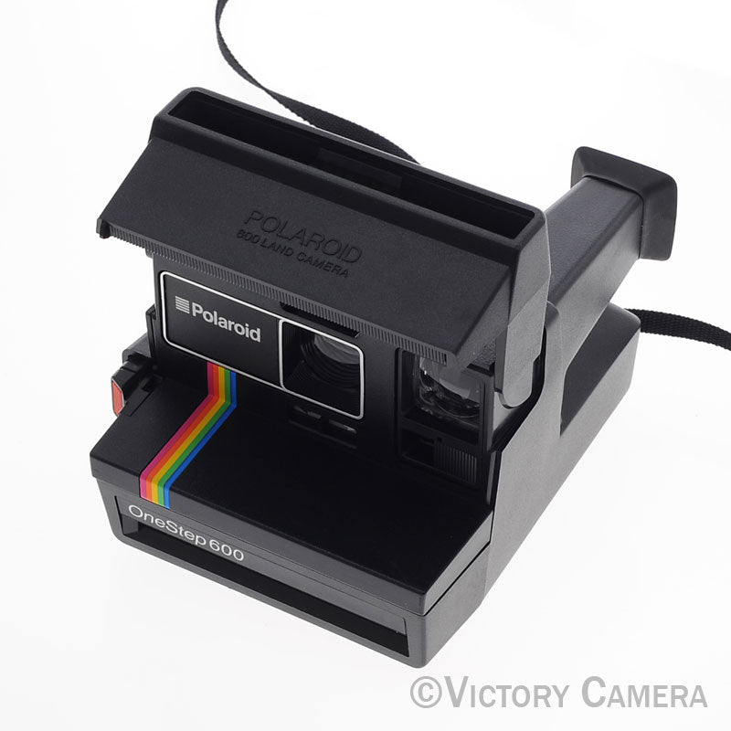 Polaroid One Step 600 Black w/ Rainbow Stripe Instant Film Camera [EXC] - Victory Camera