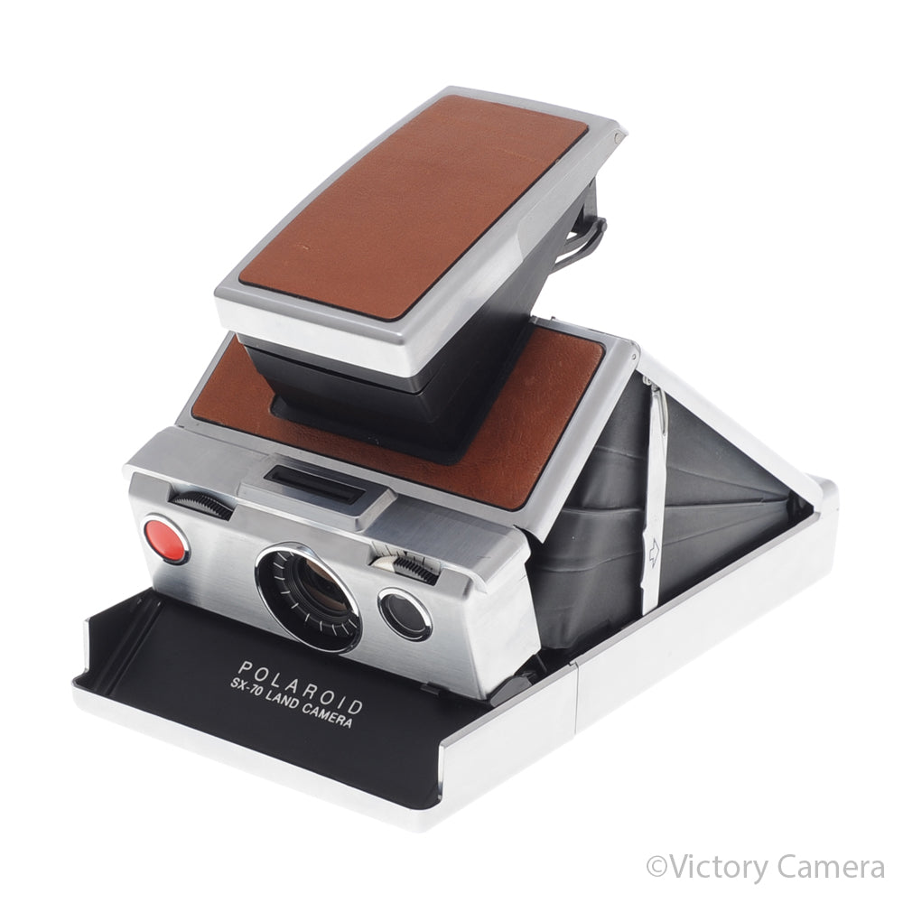 Polaroid SX-70 SX70 Chrome & Leather Camera [EXC-] image 2