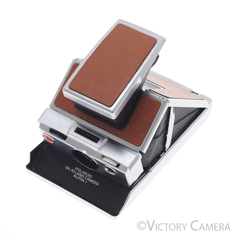 Polaroid SX-70 SX70 Alpha 1 Chrome & Leather Camera [GOOD] - Victory Camera