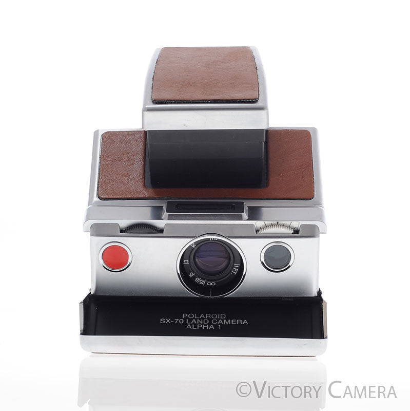 Polaroid SX-70 SX70 Alpha 1 Chrome & Leather Camera [GOOD] - Victory Camera