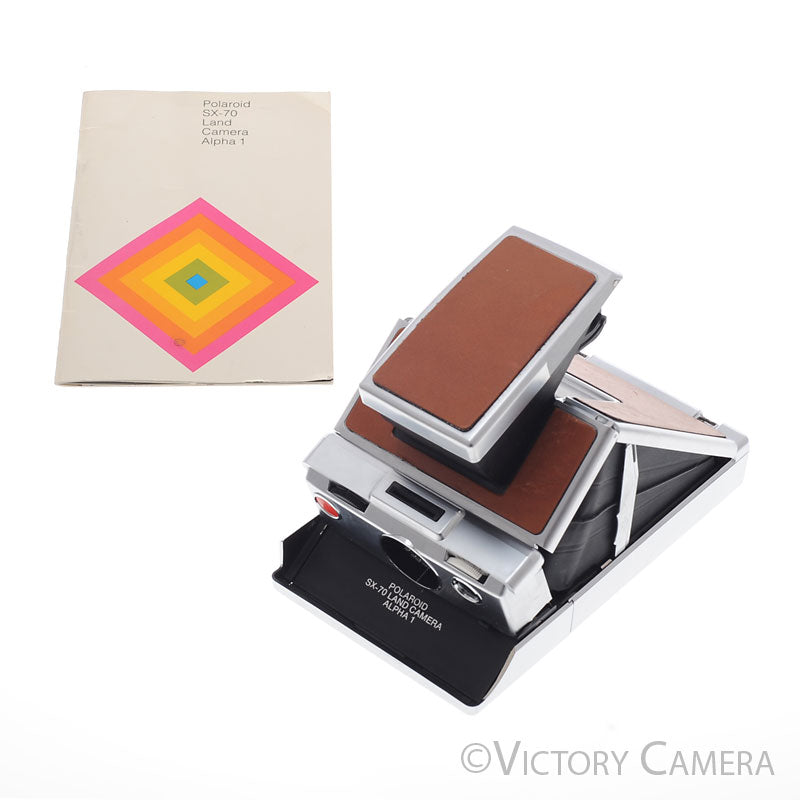 Polaroid SX-70 SX70 Alpha 1 Chrome & Leather Camera [GOOD] - Victory Camera