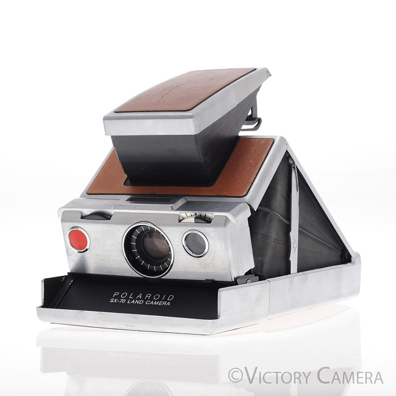 Polaroid SX-70 SX70 Chrome & Leather Camera  [EXC] - Victory Camera