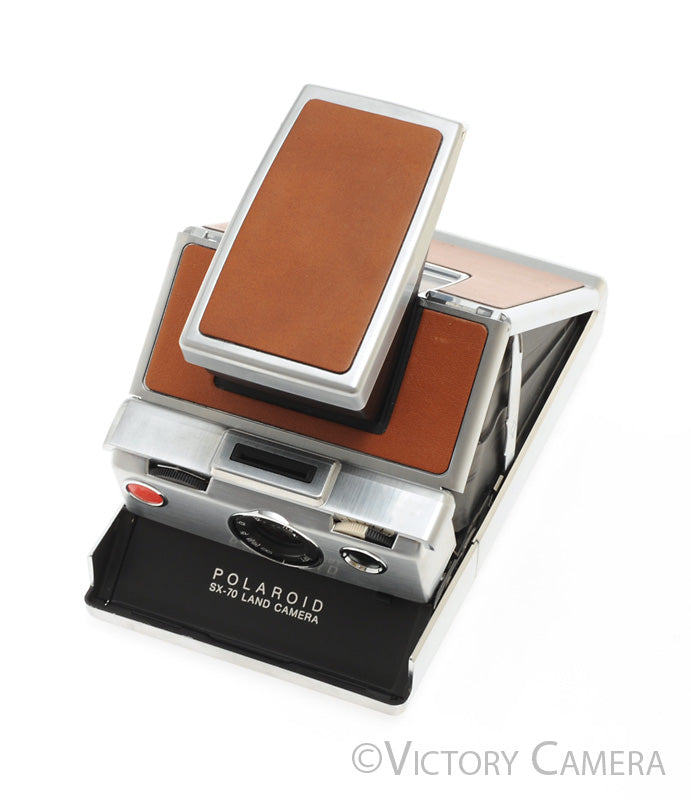 Polaroid SX-70 SX70 Chrome & Leather Camera w/ Box [EXC+] - Victory Camera