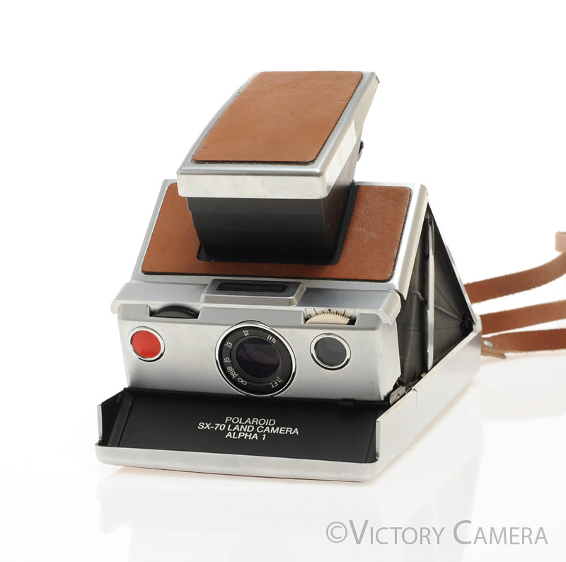 Polaroid SX-70 SX70 Chrome & Leather Camera w/ Case [EXC] - Victory Camera