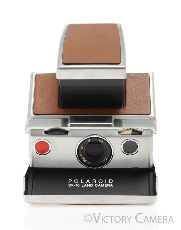 Polaroid SX-70 SX70 Chrome &amp; Leather Camera w/ Box [EXC+]