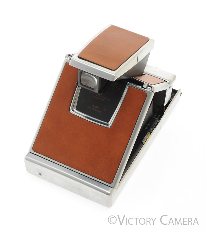 Polaroid SX-70 SX70 Chrome &amp; Leather Camera w/ Box [EXC+]