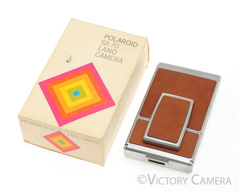 Polaroid SX-70 SX70 Chrome &amp; Leather Camera w/ Box [EXC+]