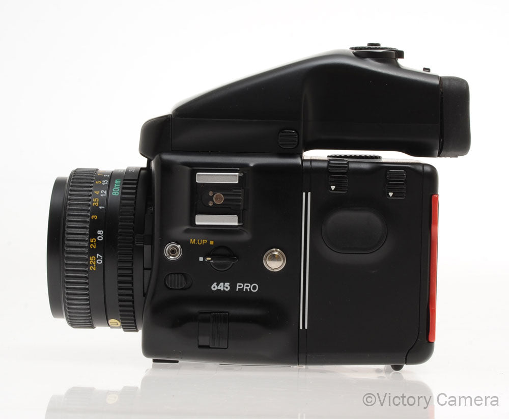 Mamiya 645 Pro Camera AE Metered Prism FE401 w/ 80mm N Lens & Winder [