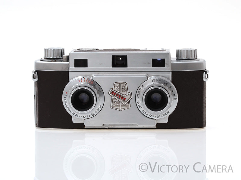 Vintage Revere 33 Stereo 35mm 3D Film Camera w/ Case [EXC] - Victory Camera