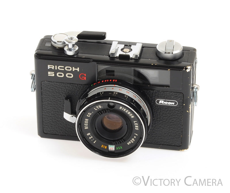 Ricoh 500 G Black 35mm Rangefinder w/ 40mm f2.8 Lens -Good Seals-