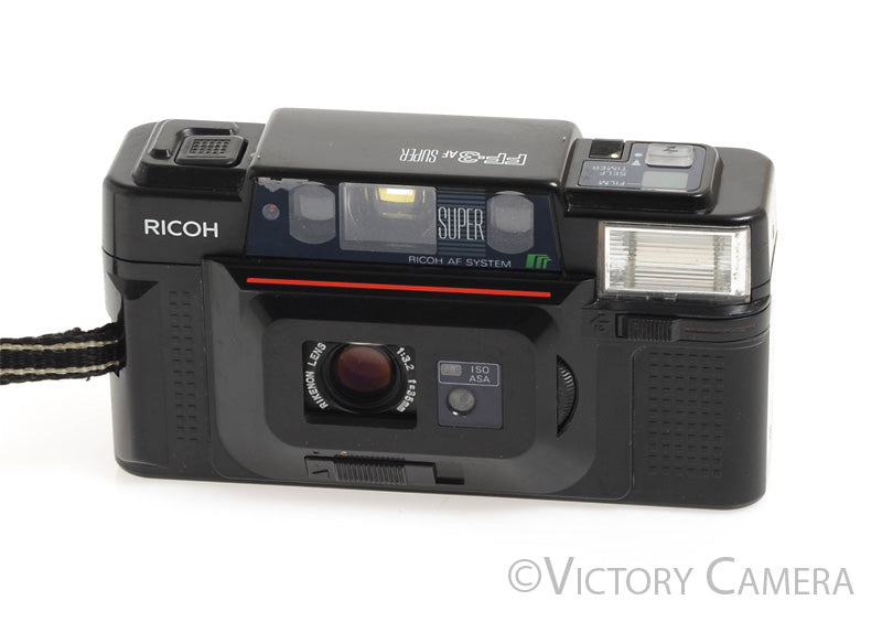 Ricoh FF-3AF Black 35mm Compact Camera w/ 35mm f3.2 Rikenon Lens - Victory Camera