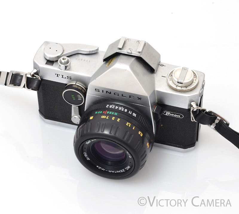 Ricoh Singlex TLS 35mm SLR Camera w/ Zenitar 50mm f2 Lens -No Meter- [GOOD] - Victory Camera