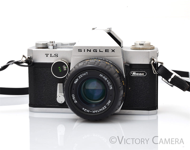 Ricoh Singlex TLS 35mm SLR Camera w/ Zenitar 50mm f2 Lens -No Meter- [GOOD] - Victory Camera
