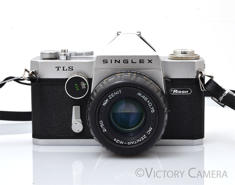 Ricoh Singlex TLS 35mm SLR Camera w/ Zenitar 50mm f2 Lens -No Meter- [GOOD] - Victory Camera