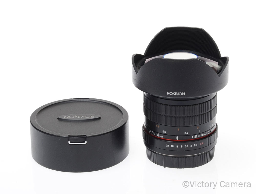 Rokinon 14mm f2.8 AS IF UMC Wide Angle Fisheye Lens for Canon EF [EXC-] - Victory Camera