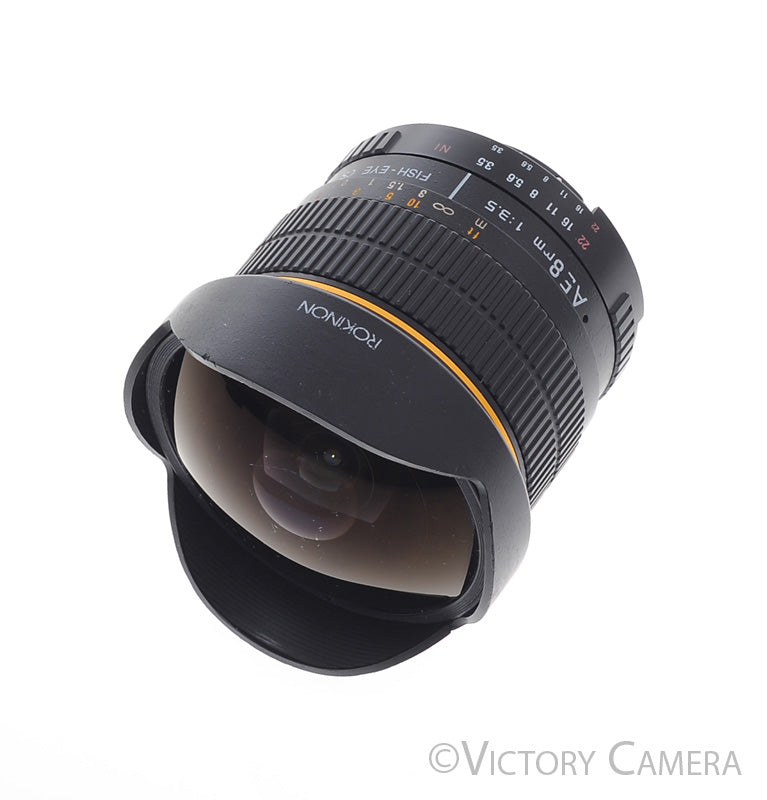 Rokinon CS 8mm f3.5 Wide Angle Fisheye Lens for Nikon AI-S [BAR] - Victory Camera