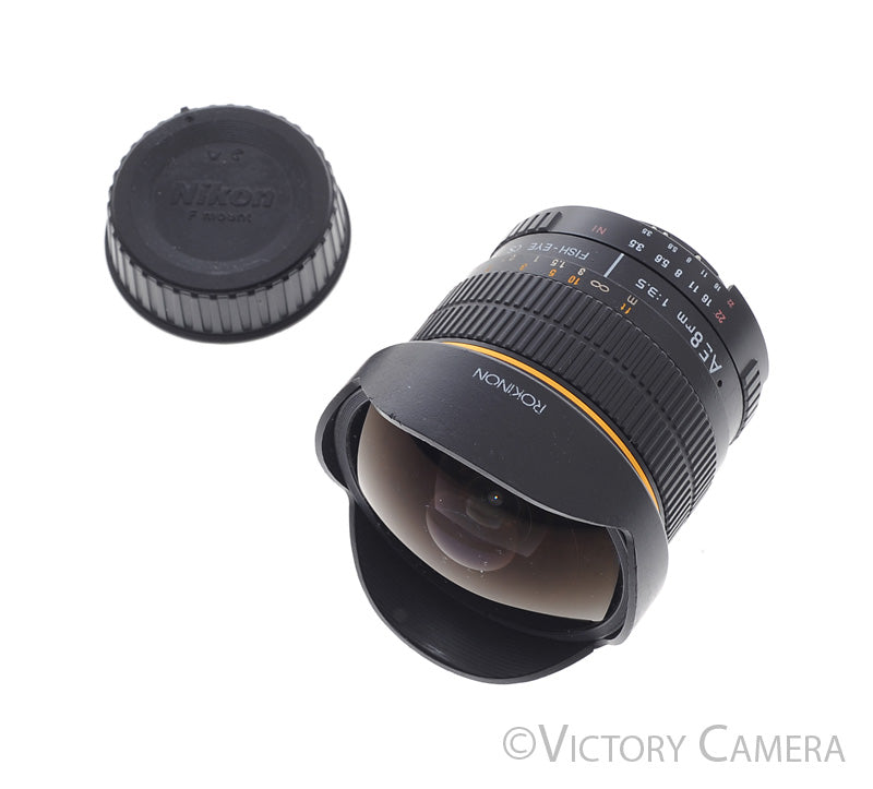 Rokinon CS 8mm f3.5 Wide Angle Fisheye Lens for Nikon AI-S [BAR] - Victory Camera