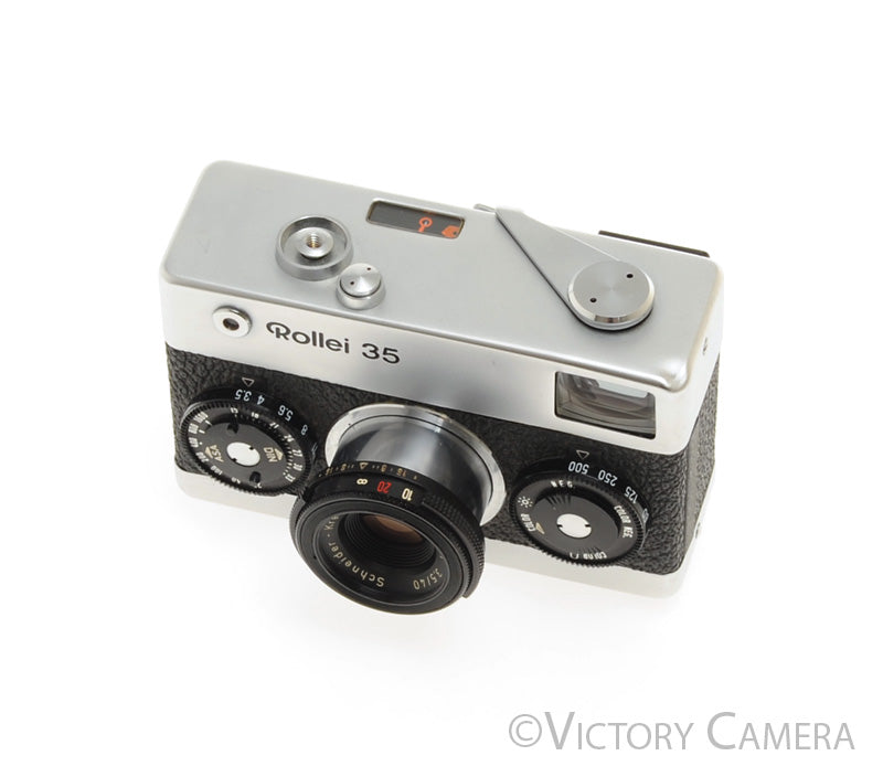 Rollei 35 Chrome 35mm Camera w/ 40mm f3.5 Tessar Lens -Good Meter- [EXC-] - Victory Camera