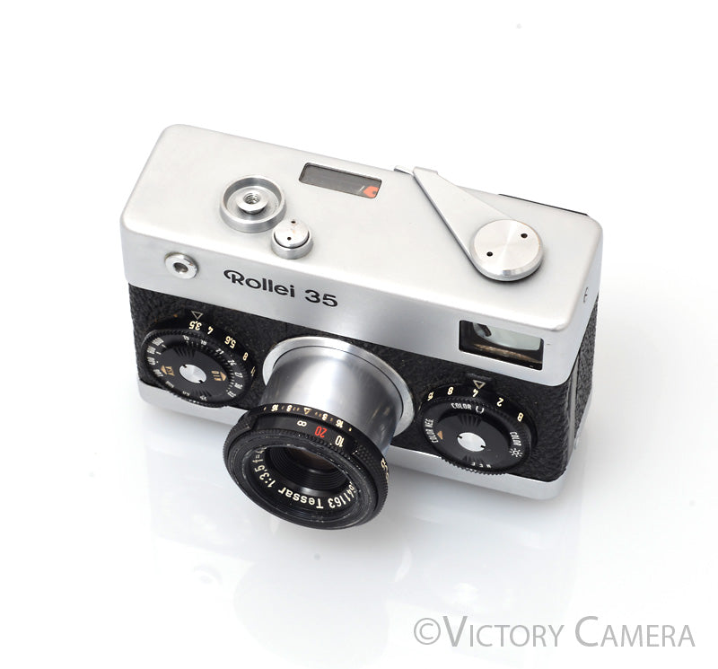Rollei 35 Chrome 35mm Camera w/ 40mm f3.5 Tessar Lens -Good Meter- [EXC] - Victory Camera