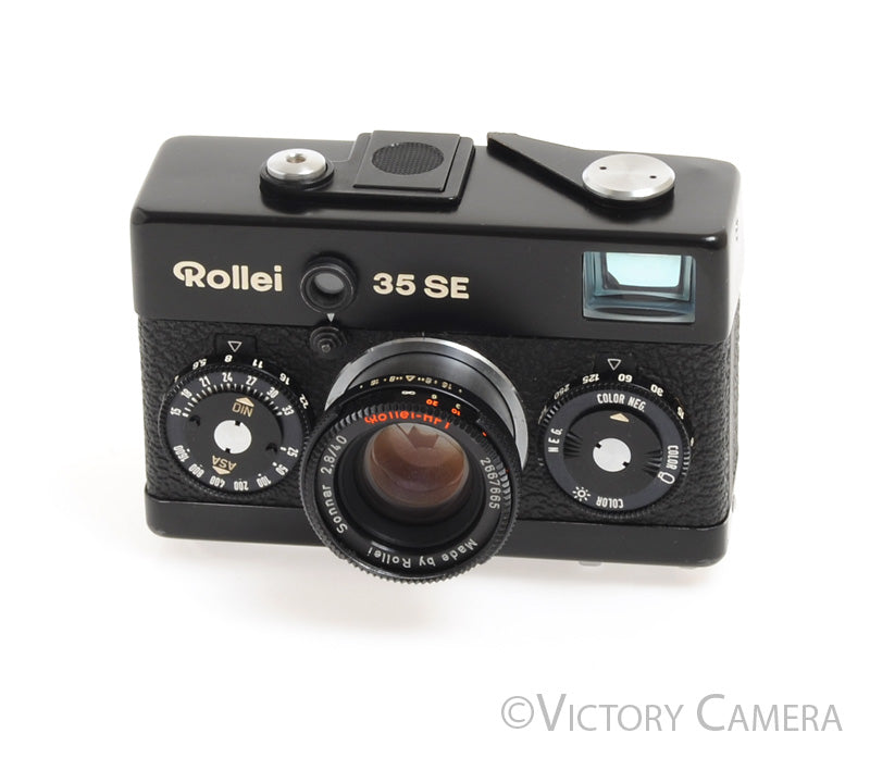Rollei 35 SE Black 35mm Camera w/ 40mm f2.8 Sonnar Lens -No Meter- - Victory Camera