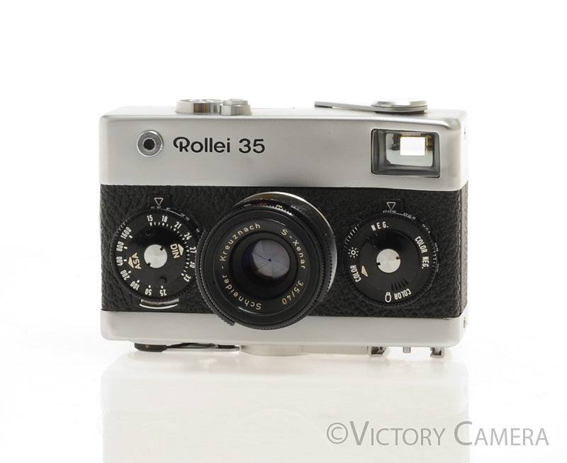 Rollei 35 Chrome 35mm Camera w/ 40mm f3.5 Tessar Lens -Good Meter- [EXC-] - Victory Camera