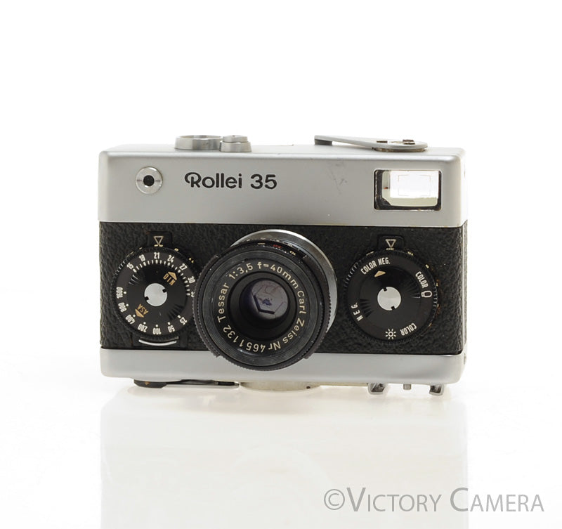 Rollei 35 Chrome 35mm Camera w/ 40mm f3.5 Tessar Lens -Good Meter- [EXC-] - Victory Camera
