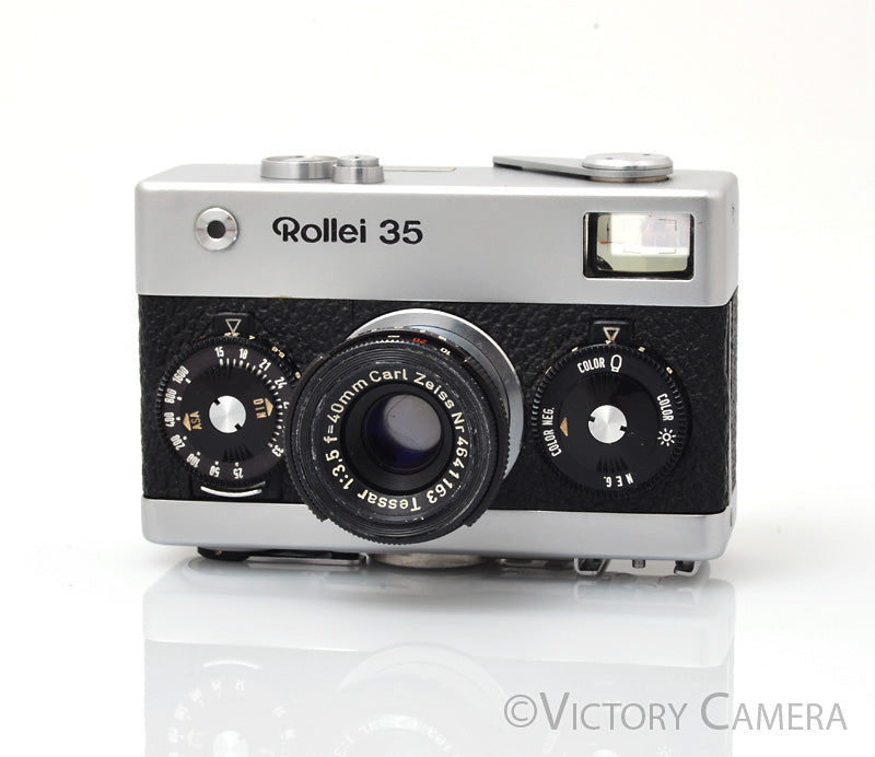 Rollei 35 Chrome 35mm Camera w/ 40mm f3.5 Tessar Lens -Good Meter- [EXC] - Victory Camera