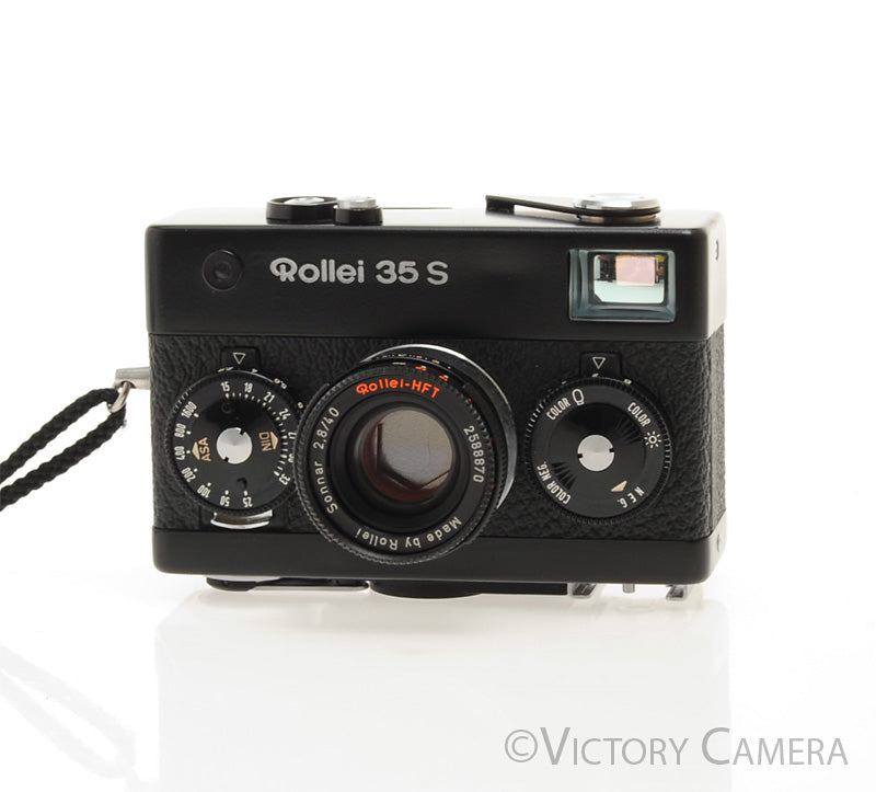 Rollei 35S 35 S Black 40mm f2.8 Zeiss Sonnar Camera -Good Meter- [EXC] - Victory Camera