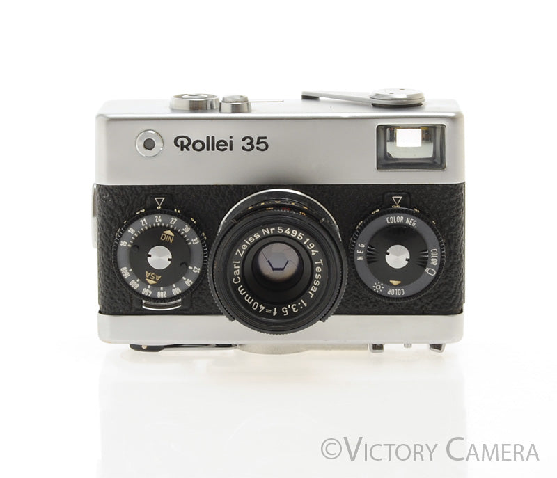 Rollei 35 Chrome 35mm Camera w/ 40mm f3.5 Tessar Lens -Good Meter-  [EXC]