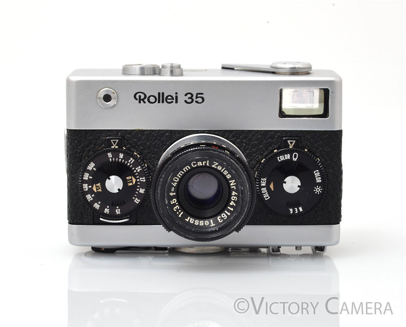 Rollei 35 Chrome 35mm Camera w/ 40mm f3.5 Tessar Lens -Good Meter- [EXC] - Victory Camera