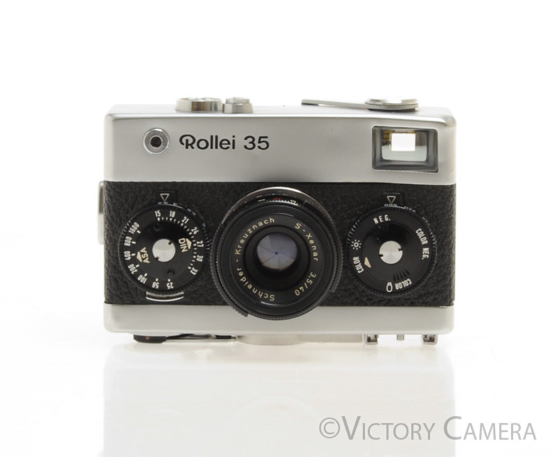 Rollei 35 Chrome 35mm Camera w/ 40mm f3.5 Tessar Lens -Good Meter- [EXC-] - Victory Camera