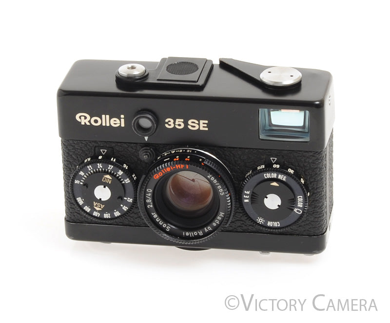 Rollei 35 SE Black 35mm Camera w/ 40mm f2.8 Sonnar Lens -No Meter- - Victory Camera