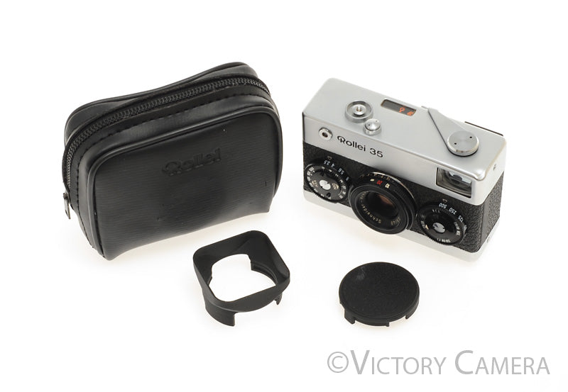 Rollei 35 Chrome 35mm Camera w/ 40mm f3.5 Tessar Lens -Good Meter- [EXC-] - Victory Camera