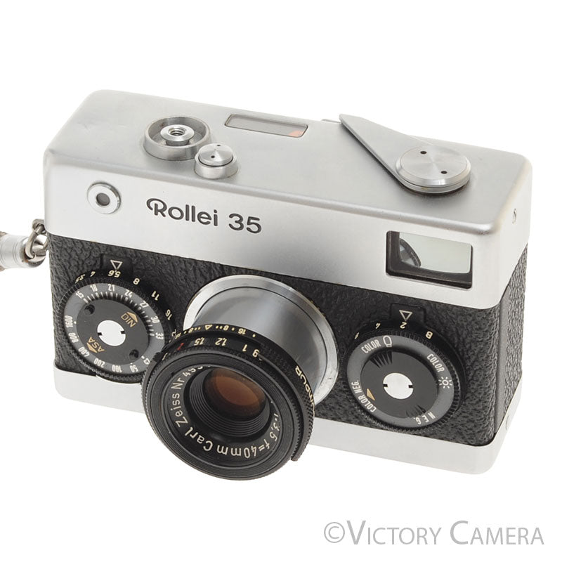 Rollei 35 40mm f3.5 Zeiss Tessar Chrome Camera -No Meter [EXC]
