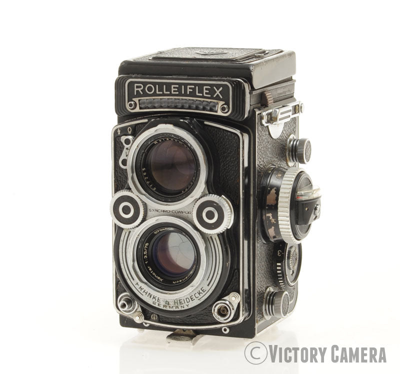 Rollei Rolleiflex 3.5F Type 1 6x6 TLR Camera w/ Xenotar 75mm f3.5 Lens [GOOD]