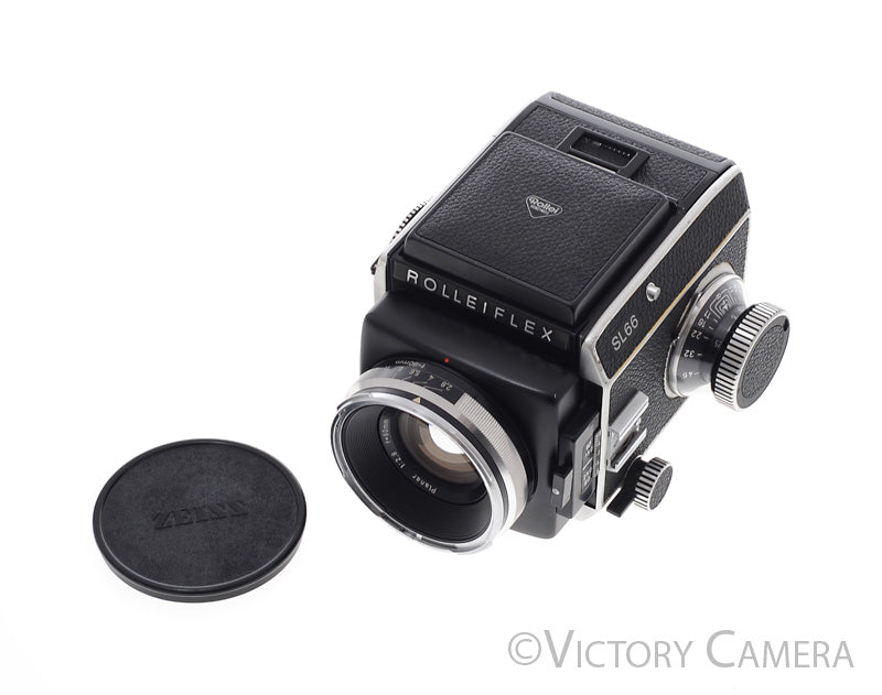 Rollei Rolleiflex SL66 6x6 Camera Zeiss 80mm f2.8 Lens WLF 120 Back [E