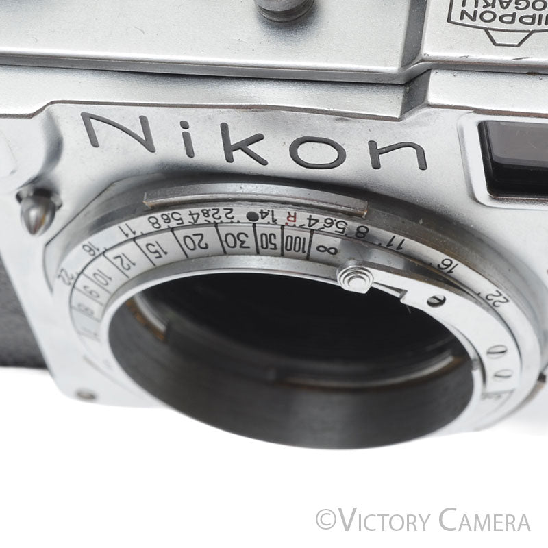 Nikon S2 Chrome 35mm Rangefinder Camera Body -Patched Shutter, Works- [GOOD] - Victory Camera