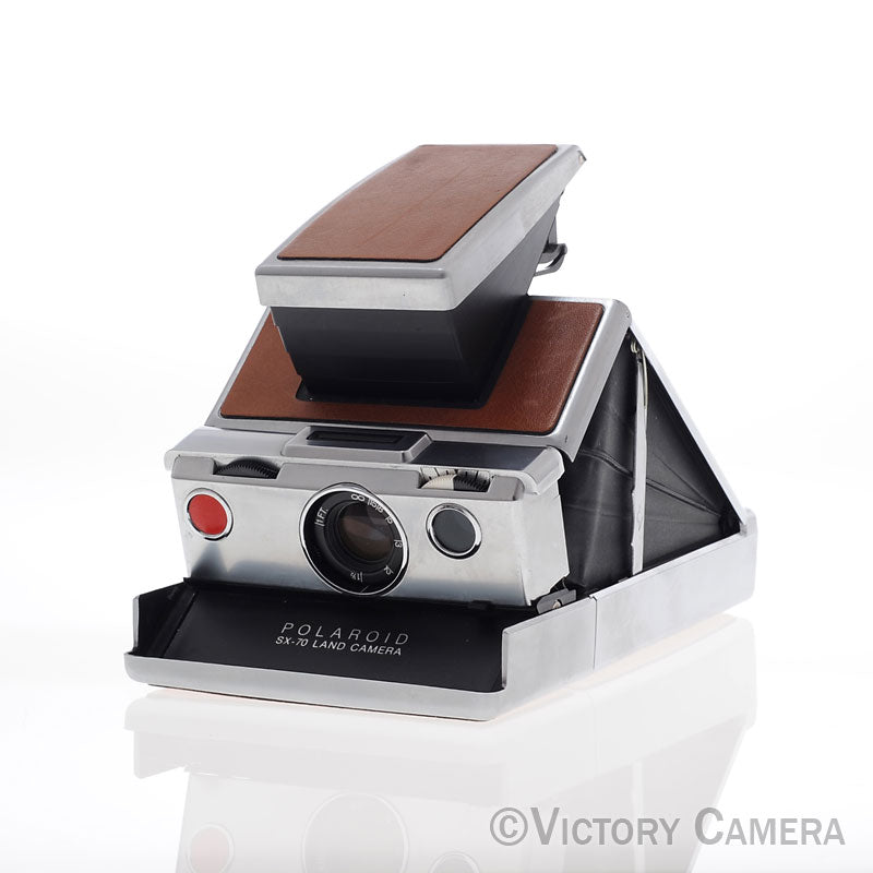 Polaroid SX-70 SX70 Chrome & Leather Camera w/ Case [EXC-] - Victory Camera