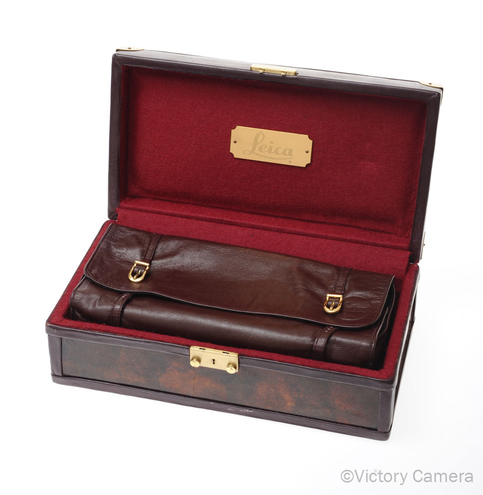 Leica R3 Aztec Amatl Sacred Bark Wooden Display Box w/ Leather Case [EXC-] - Victory Camera