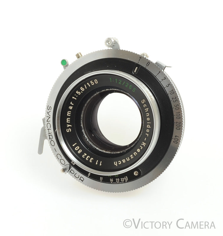 Schneider Symmar 150mm f5.6 Convertible Lens in #1 Synchro Compur Shutter [EXC] - Victory Camera