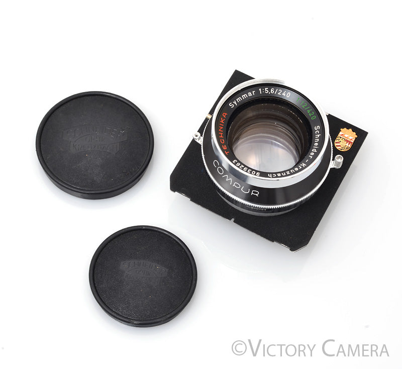 Schneider Symmar Technika 240mm f5.6 5x7 Lens in Compur 2 Shutter [GOOD] - Victory Camera