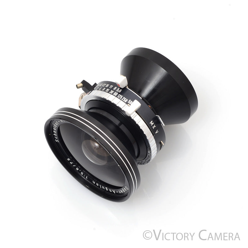 Schneider Super-Angulon 75mm f5.6 Wide Angle 4x5 Lens Compur Shutter [EXC-] - Victory Camera